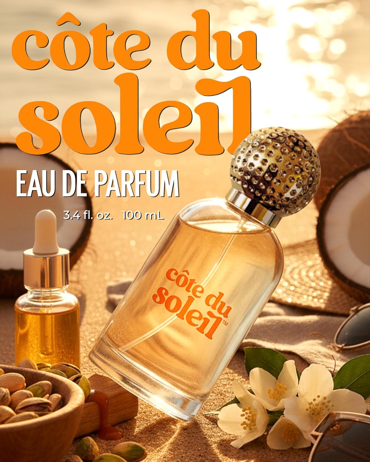 PB ParfumsBelcam Côte du Soleil Eau de Parfum for Women – Warm Beachy Gourmand Scent with Pistachio, Coconut & Salted Caramel – Long-Lasting Women’s Fragrance, Everyday Luxury Perfume, 3.4 fl oz - Image 2