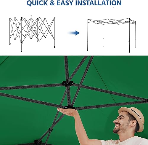 Miniatura 3 de Yaheetech Tienda de campaña desplegable de 10 x 10 pulgadas, resistente al agua, ajustable, comercial instantáneo, toldo de camping con bolsa con