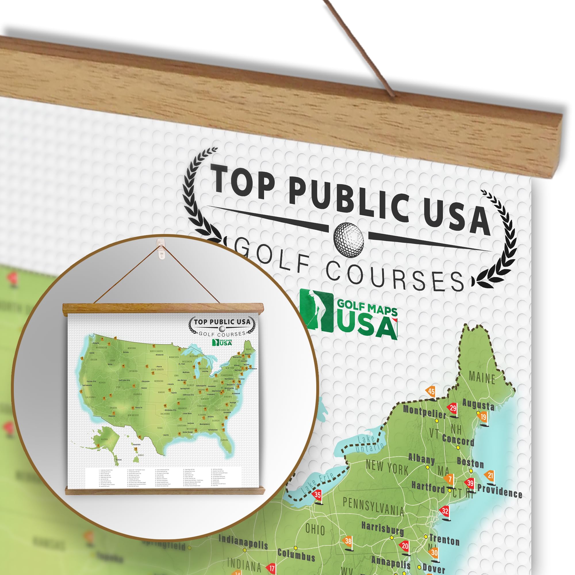 Golf Maps USA Top Public Golf Course in Each State Golf Scratch Map - Scratch-Off Golf Print with Eye-Catching Red Flags - Golfing Wall Decor - Unique Poster Gift for Golfers (Updated June 2023) - Image 5