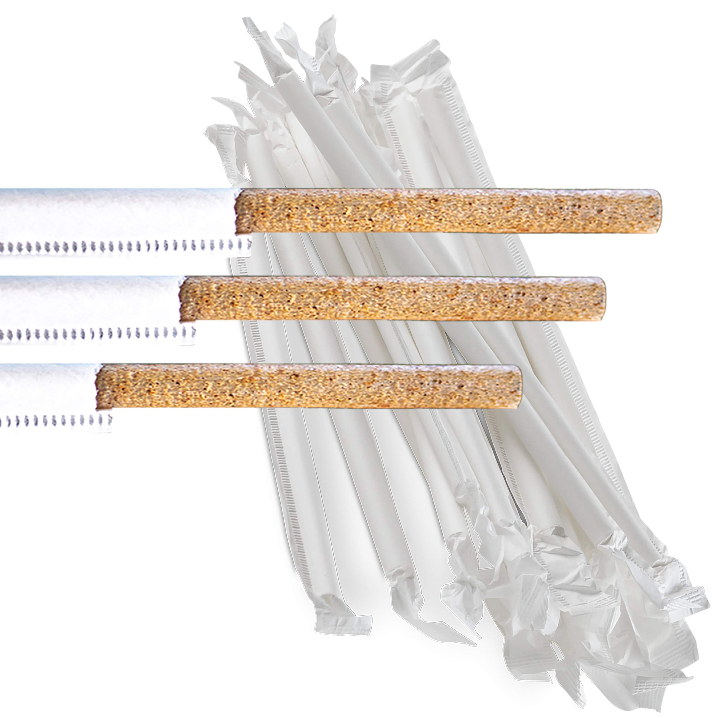 AGAVE FIBER STRAWS - 5000ct Individually Wrapped Biodegradable 8.2" Straws by Ecoware. Plant Based, Eco-friendly, 100% Recyclable, Alternative to Paper & Plastic Straws