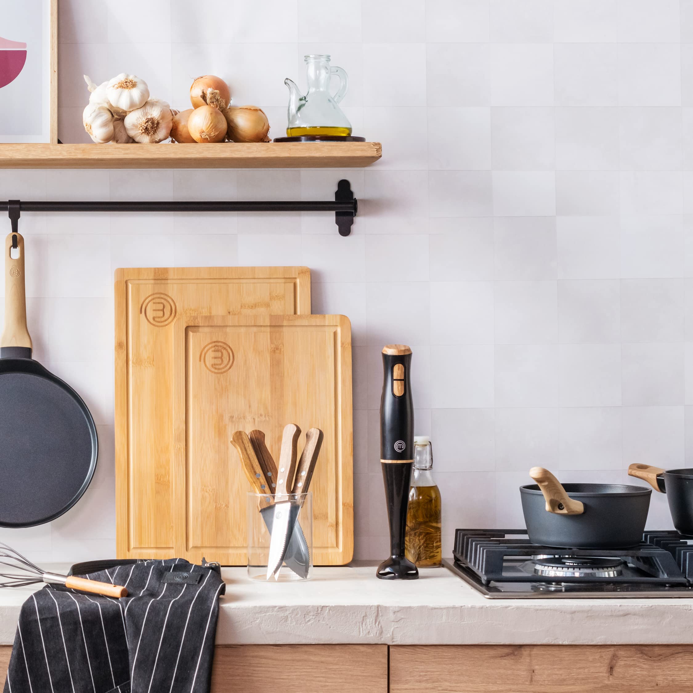 MasterChef Stick Blender Handheld with 2 Blending Speeds, Electric Hand