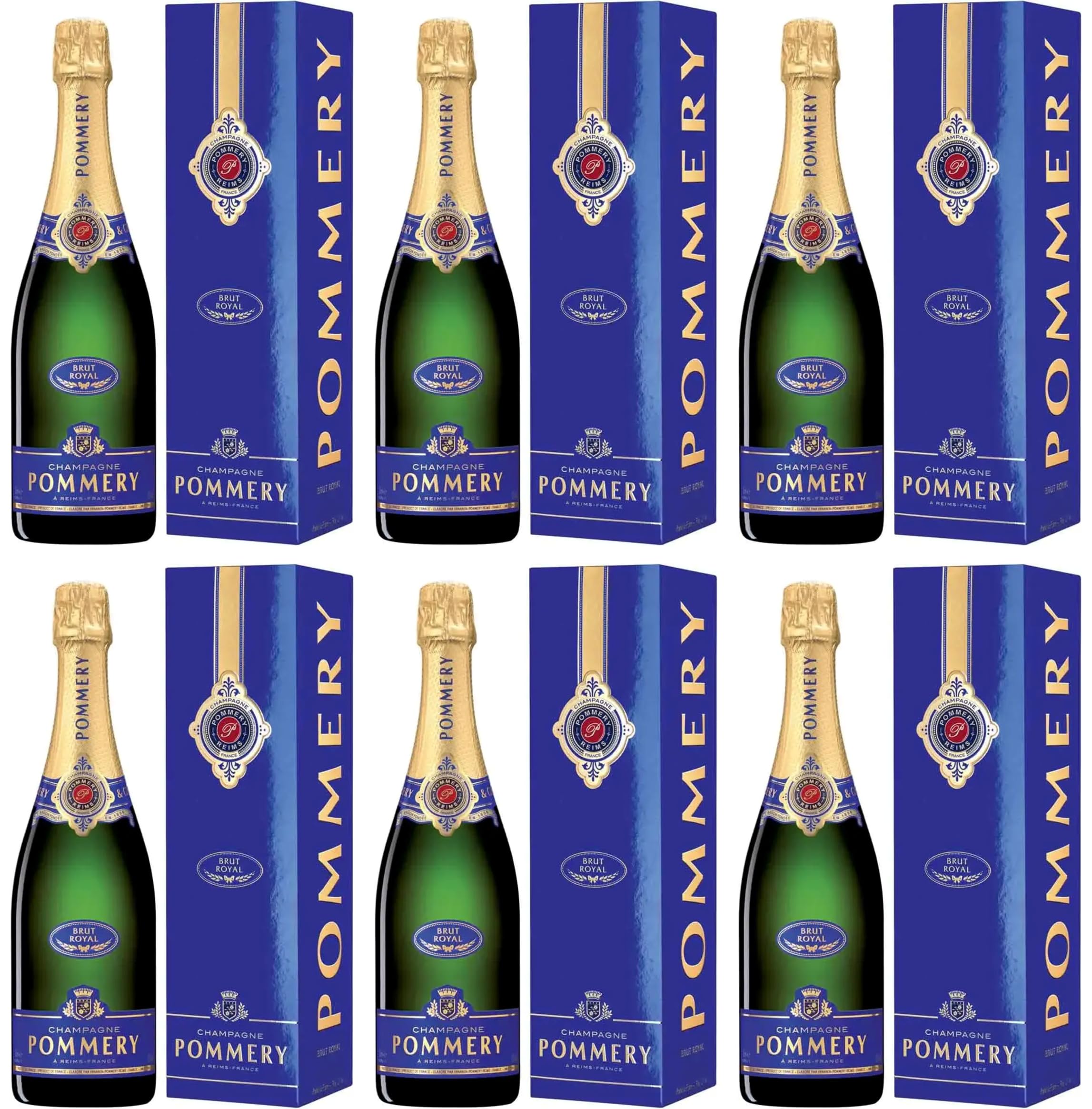 Pommery - Champagne Brut Royal mit etui - Karton mit 6 x 75 cl