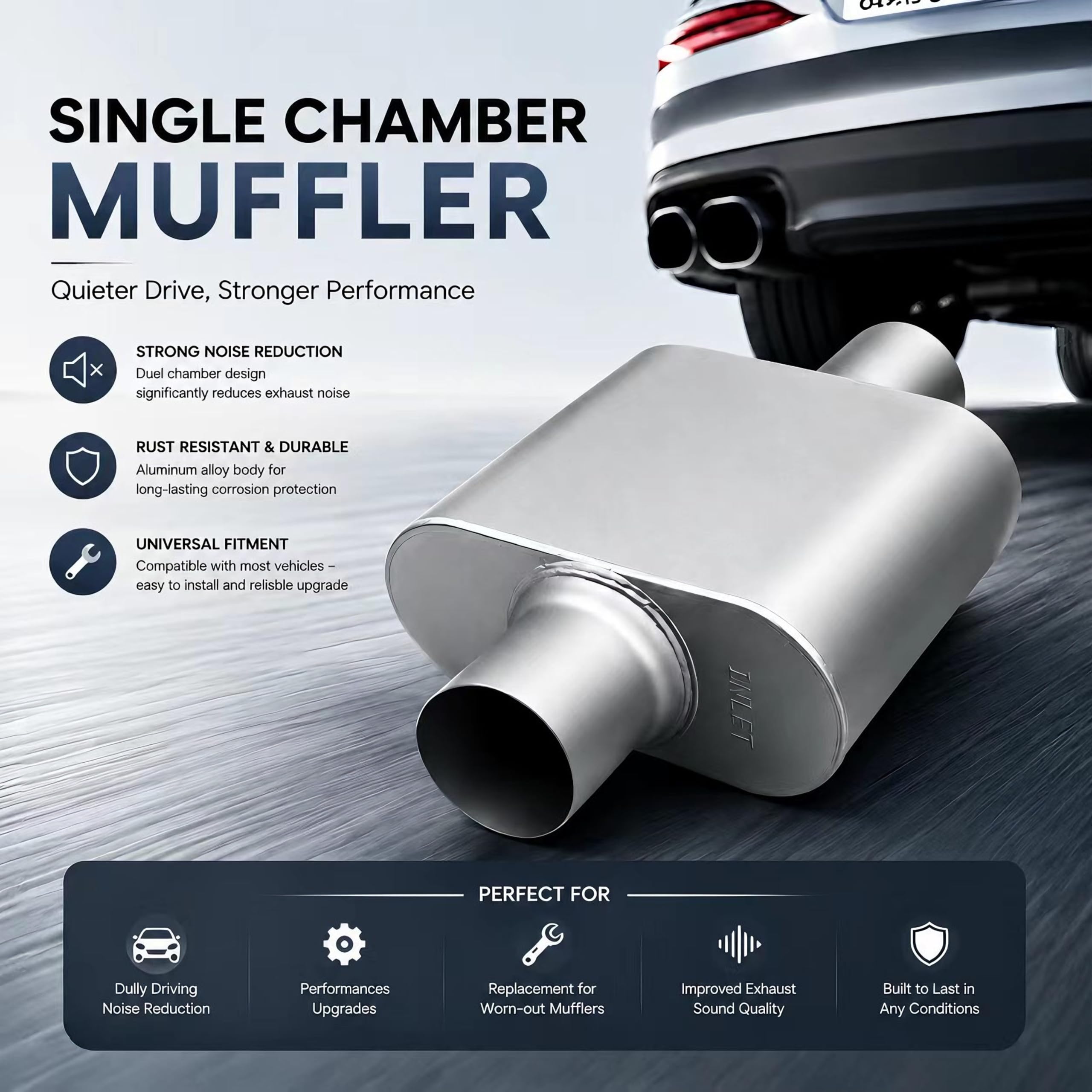 Aluminized Exhaust Muffler - Aggressive Sound -5