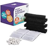 JumblPets Premium 6-Month Filter Media Kit Including 6-Piece Bio-sponges, 150-gram Bag of Ceramic Rings, and 12-Piece Carbon Filter Cartridges for 12-Gallon Aquariums