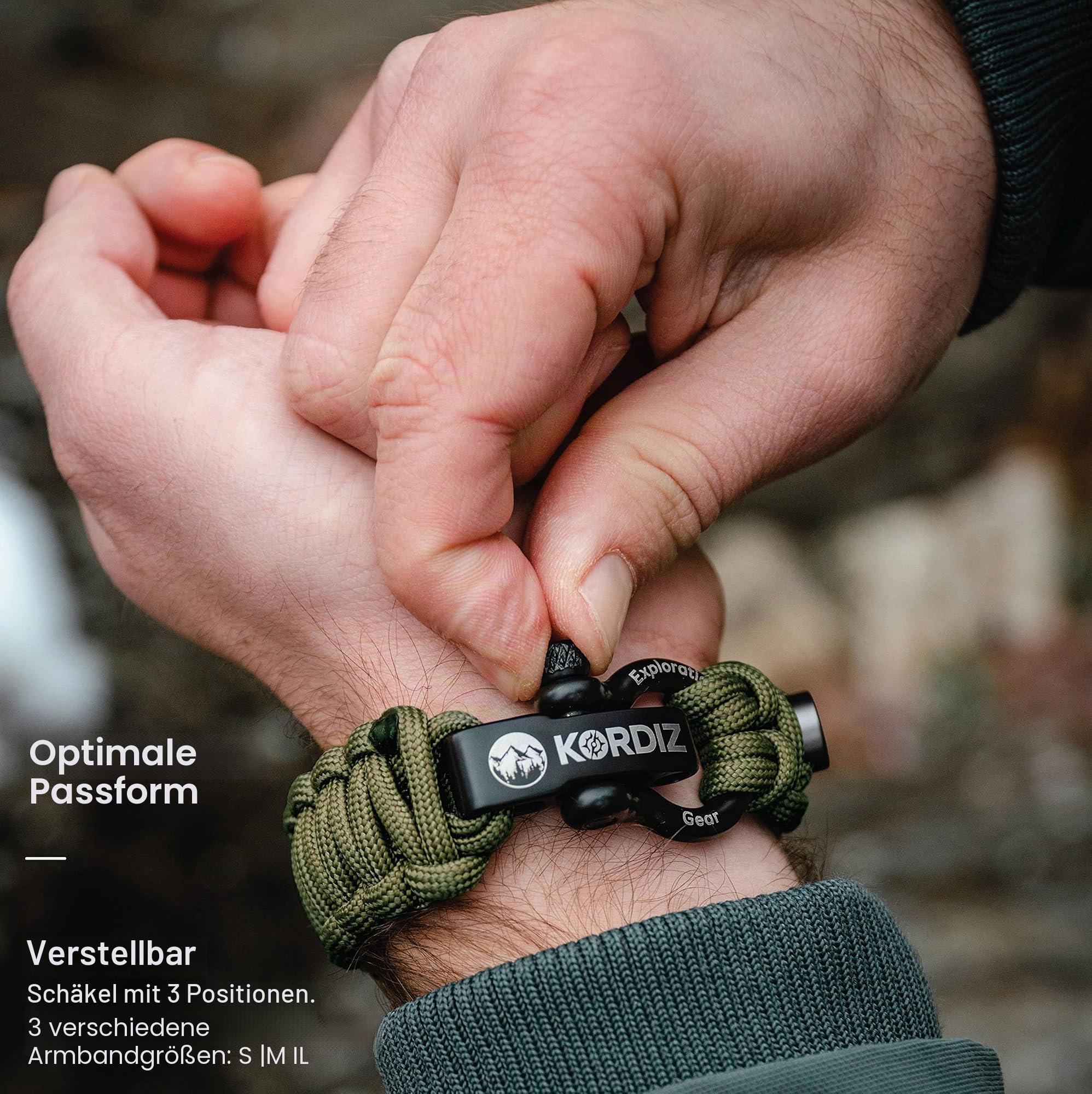 KORDIZ Survivor – Nylon-Paracord-Armband für Apple Watch, kompatibel mit Apple Watch Ultra 3, Ultra 2/1 [49 mm] & Serie 11, 10, 9, 8, 7-1, SE3, SE2, SE [46 mm, 45 mm, 44 mm, 42 mm] – mit verstellbarem