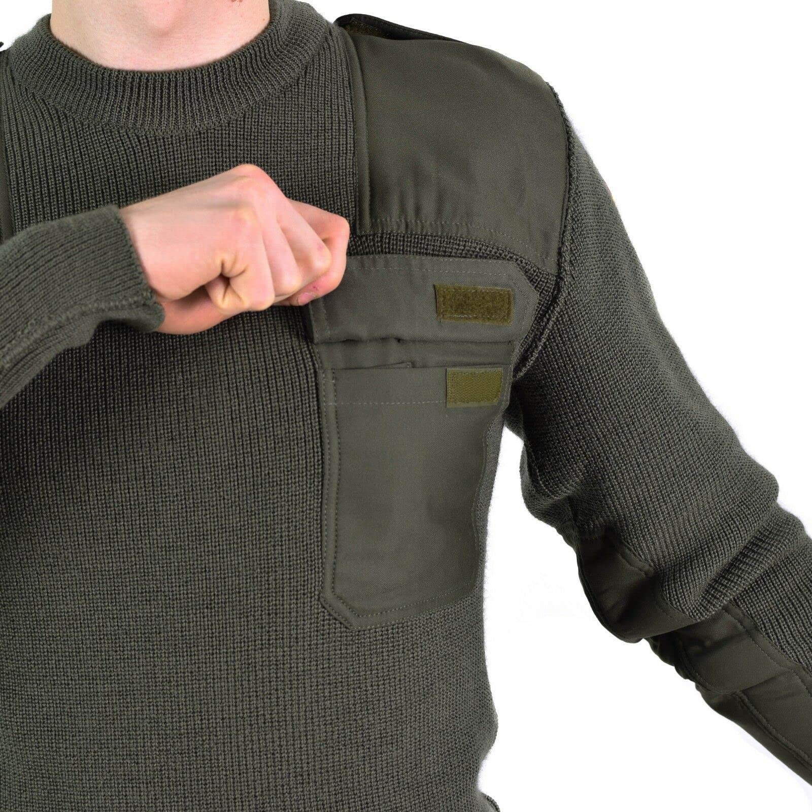 Militar Jersey de lana auténtica del ejército alemán Commando verde oliva