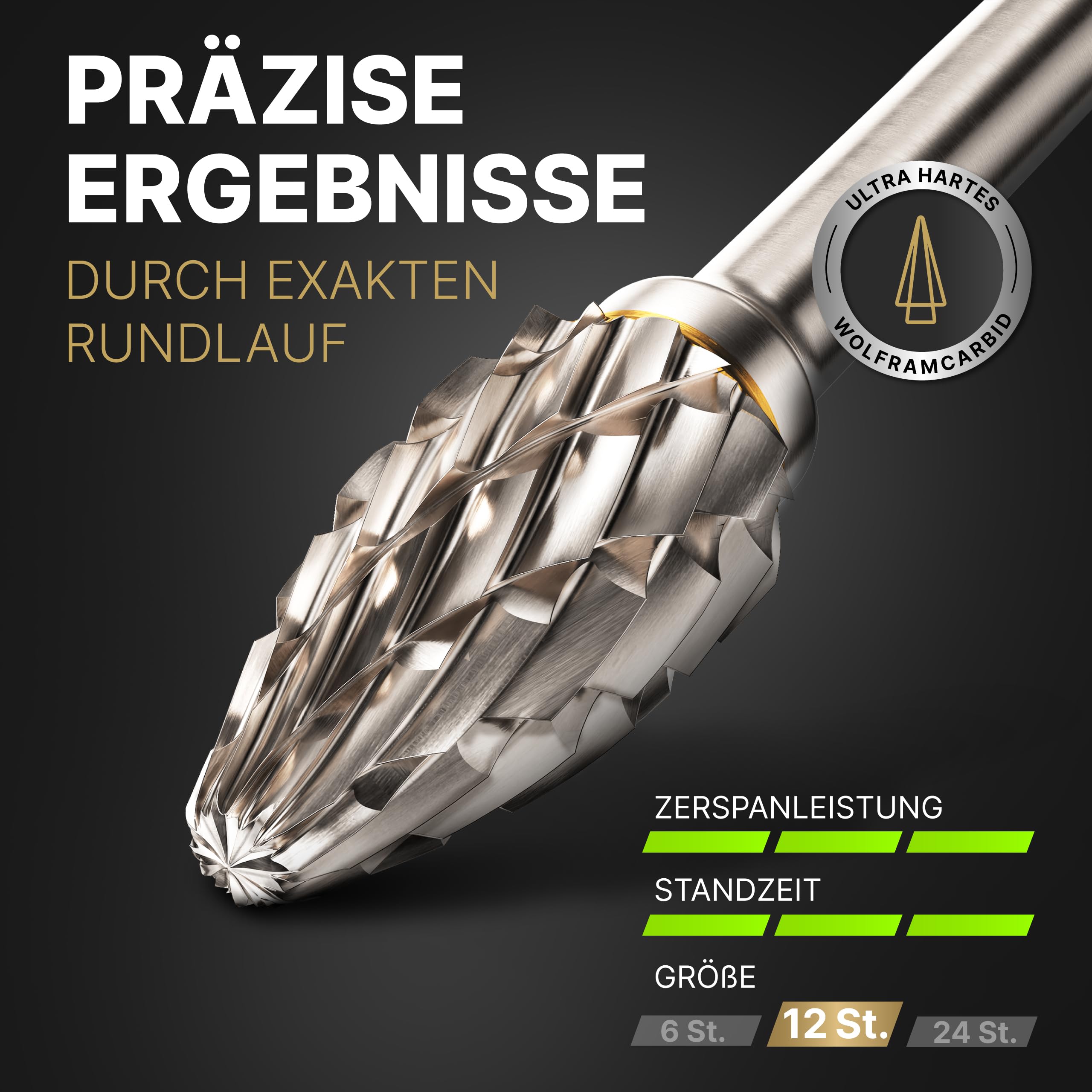 Gosknor 5 Stuks Hardmetalen Frezen, 100mm Lange Schacht, Compatibel met
