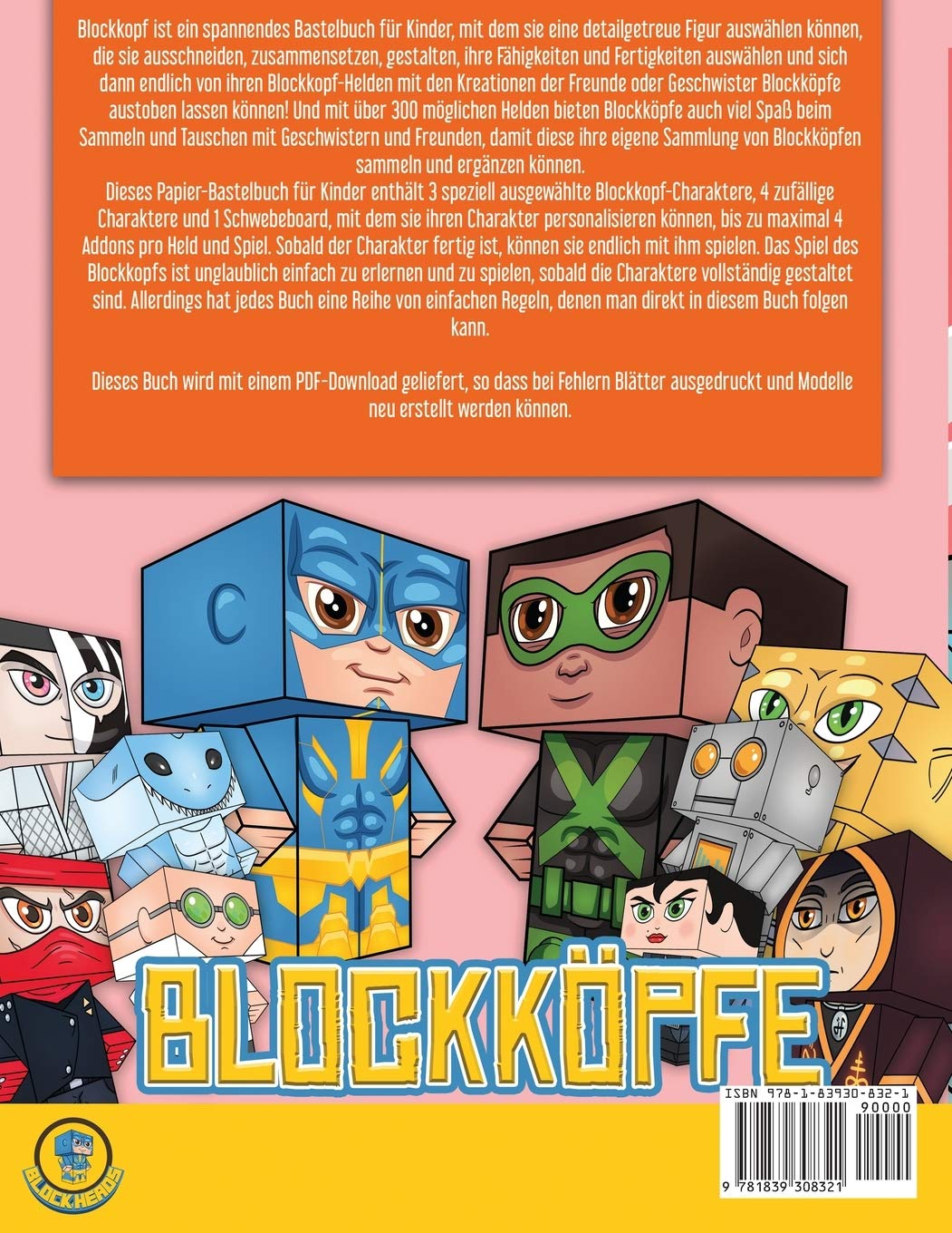 Jungen Handwerk (Blockkoepfe - Der Ursprung von Hoshiko): Dieses Blockkoepfe Papier -Bastelbuch fur Kinder kommt mit 3 speziell ausgewahlten ... 4 zufalligen Charakteren und 1 Schwebeboard