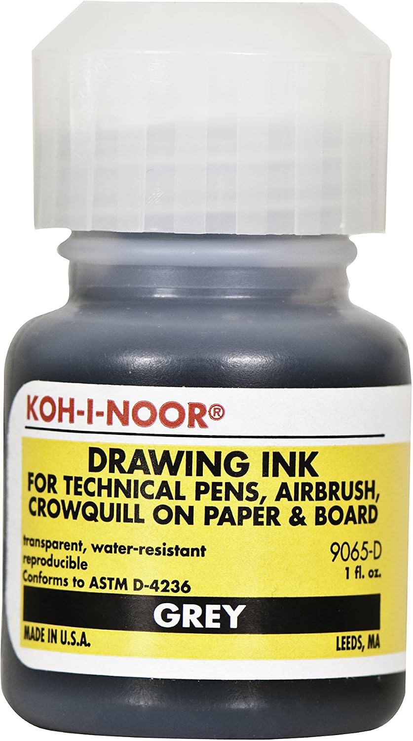 Koh-I-Noor Translucent Mix Media Pigment-Based Drawing Ink, 0.75 Oz. Bottle, White (9065F.WHI)