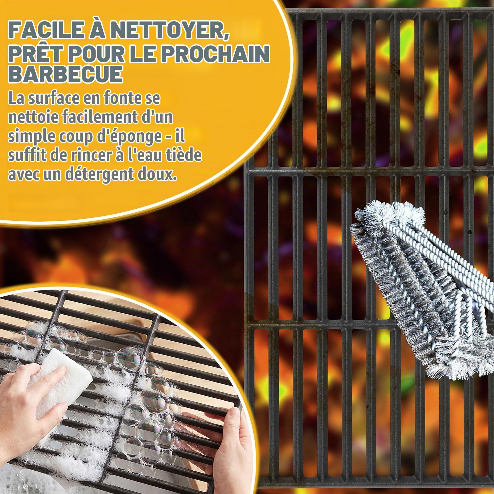 Bar.B.Q.S Grilles de cuisson en porcelaine et fonte émaillée pour grils Genesis EP/S - 310, 320, 330 (2011-2016), E-330, Genesis E-310, Genesis E-320, Genesis E-330 (2011-2016)