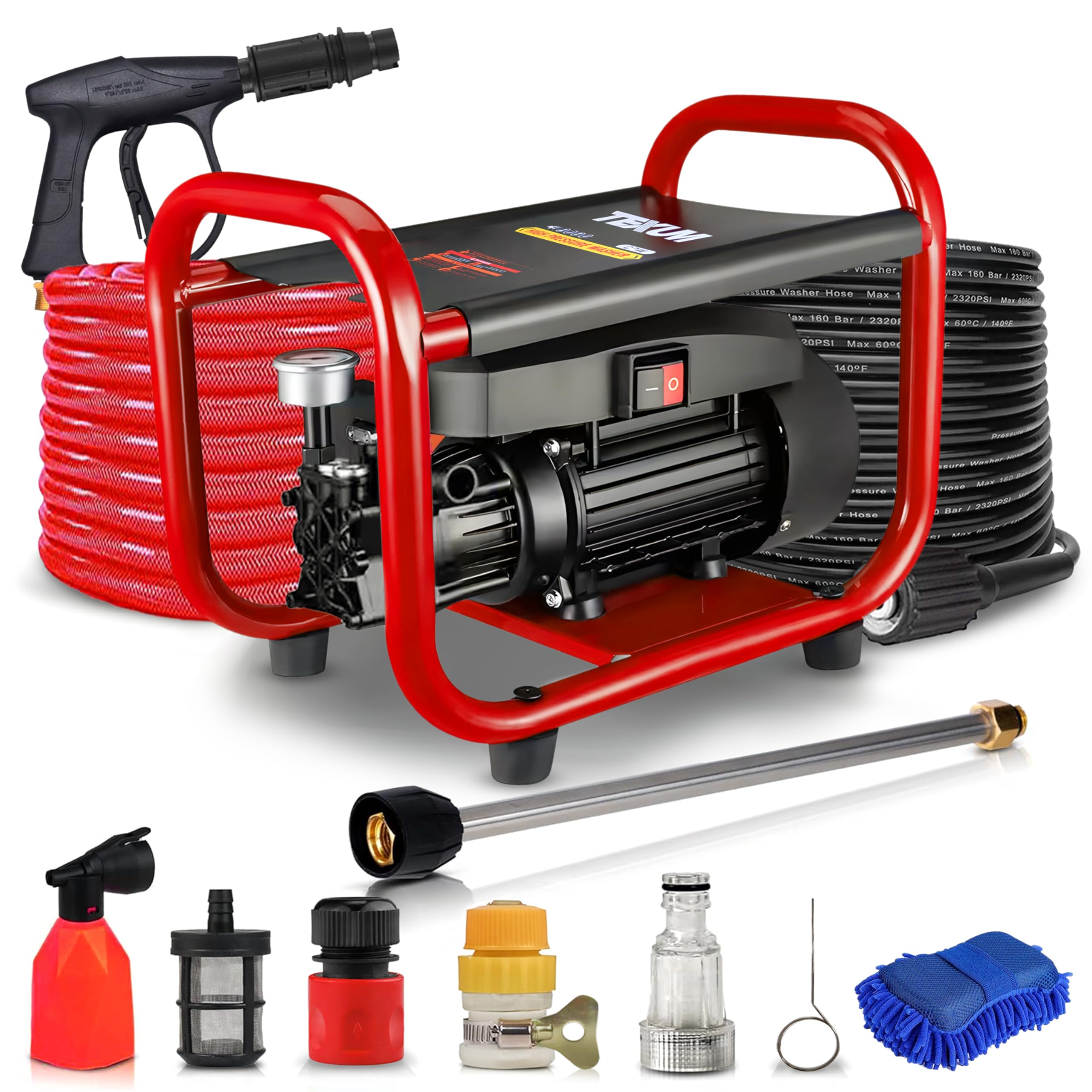 TEXUM CPW 1 Commercial Portable high Pressure Car Washer Machine for Washing car, Bike, Vehicles, 350 Bar Max Pressure and 3.0 KW Motor Power. (Updated Model)-image-33