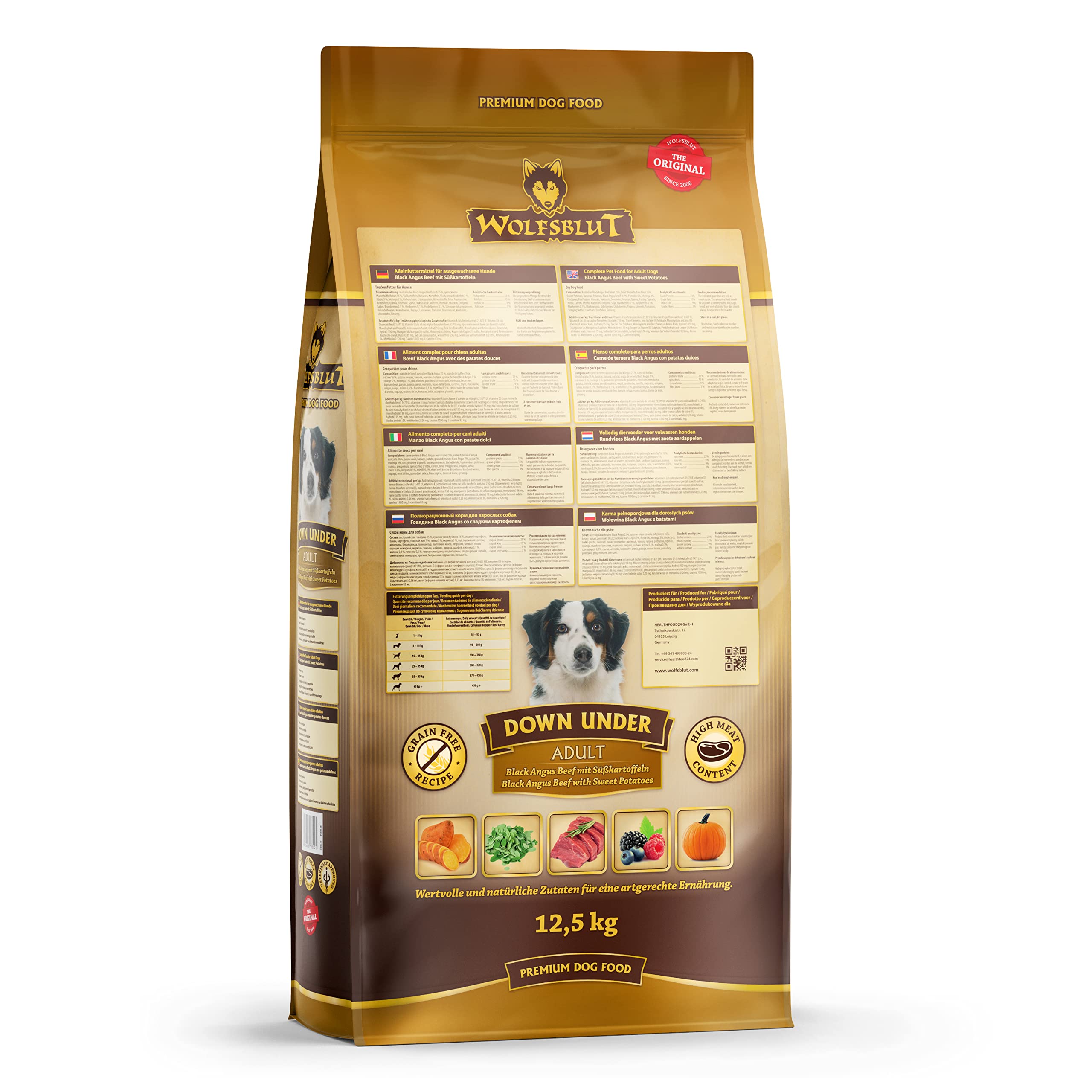 Wolfsblut - Down Under - 12,5 kg - Black Angus Beef - Trockenfutter - Hundefutter - Getreidefrei