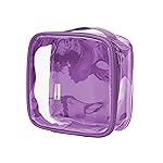 EzPacking Clear TSA Approved 3-1-1 Travel Toiletry Bag for Carry On/Quart Size Transparent Liquids Pouch for Airport Security/Reusable See Through Vinyl & PVC Plastic Organizer Men Women (Purple)