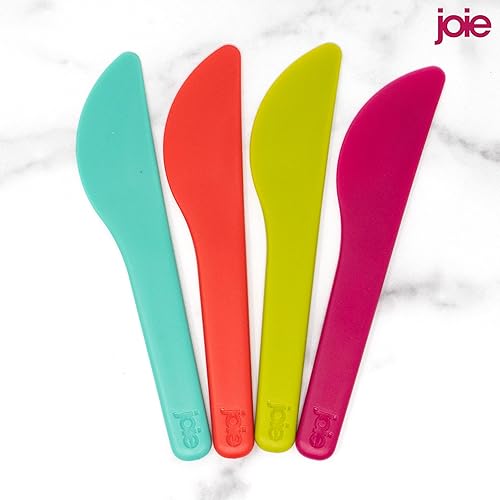 Miniatura 6 de Joie Juego de esparcidores, cuchillos de plástico reutilizables, fuertes y duraderos, ideal para mantequilla, gelatina, queso crema y mantequilla de