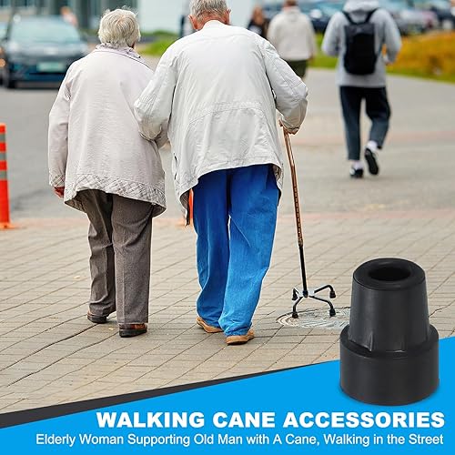 Miniatura 7 de PATIKIL Puntas de bastón cuádruple, accesorios para bastones