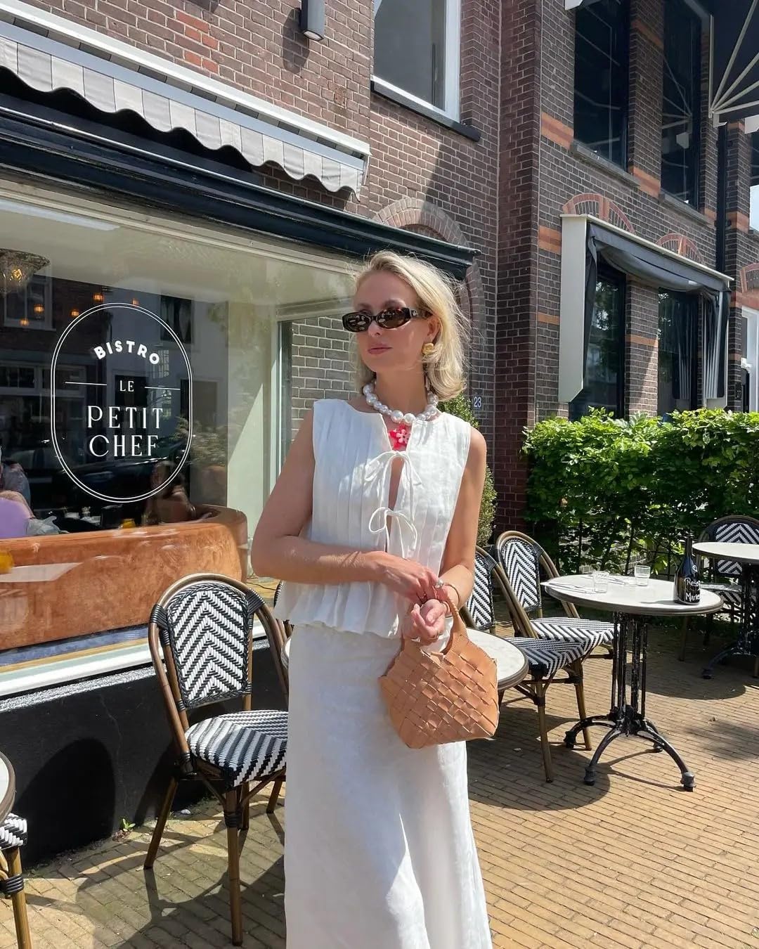 Tie Front Tank Tops for Women Y2K Bow Sleeveless Coquette Pleated Ruffle Shirts Summer 2024 Babydoll Top - Image 6