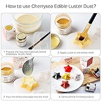 Vista 68 de Polvo de brillo comestible rosa de 0.35 onzas, polvo de grado alimenticio para tartas, polvo de postre insípido para hornear Cherrysea Food 1-dorado