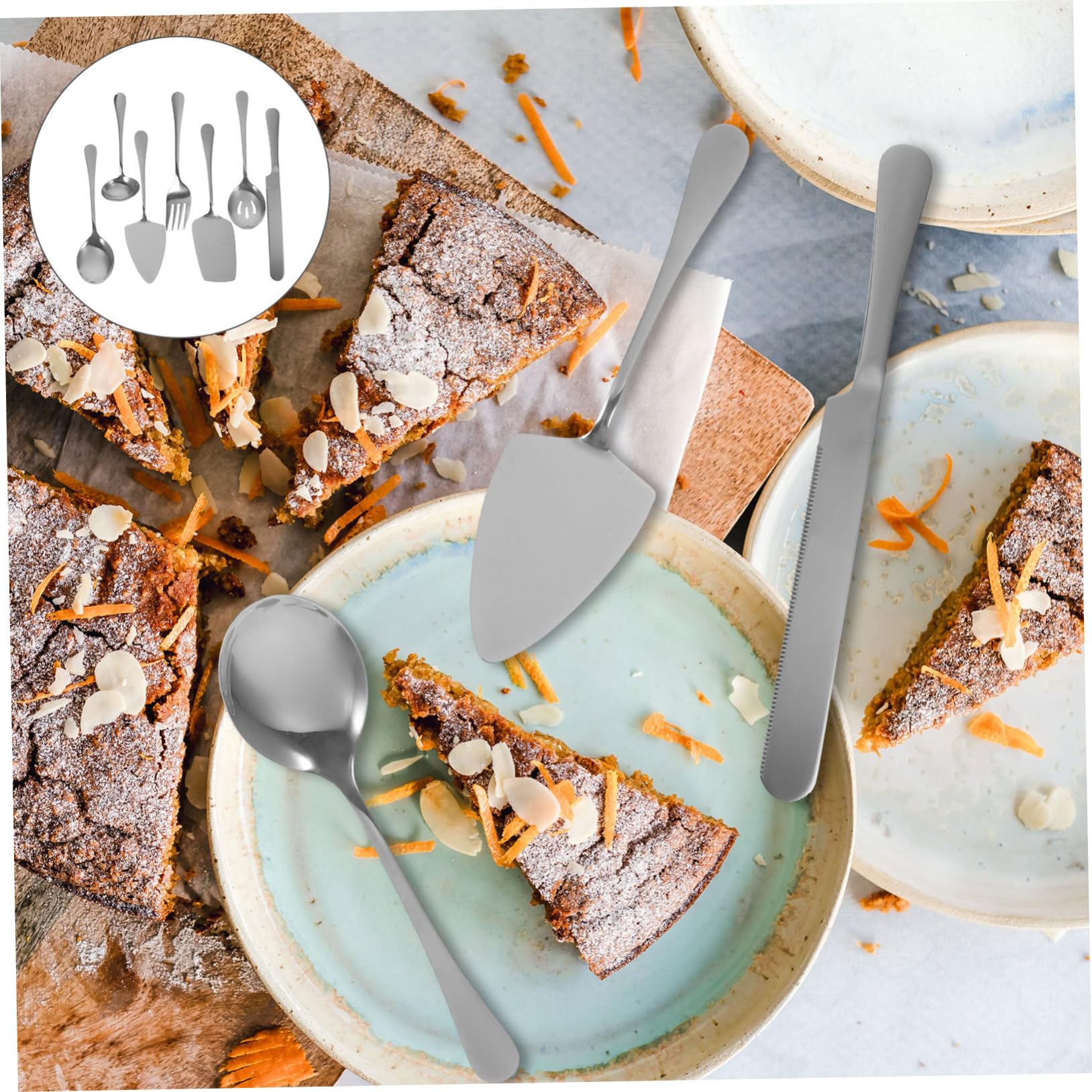 Tortenschneider und Servierset mit Hoher Härte Edelstahl 12 Zoll Modernes Design Praktisches Backzubehör für Kuchen und Pizza für Zuhause und Feierlichkeiten