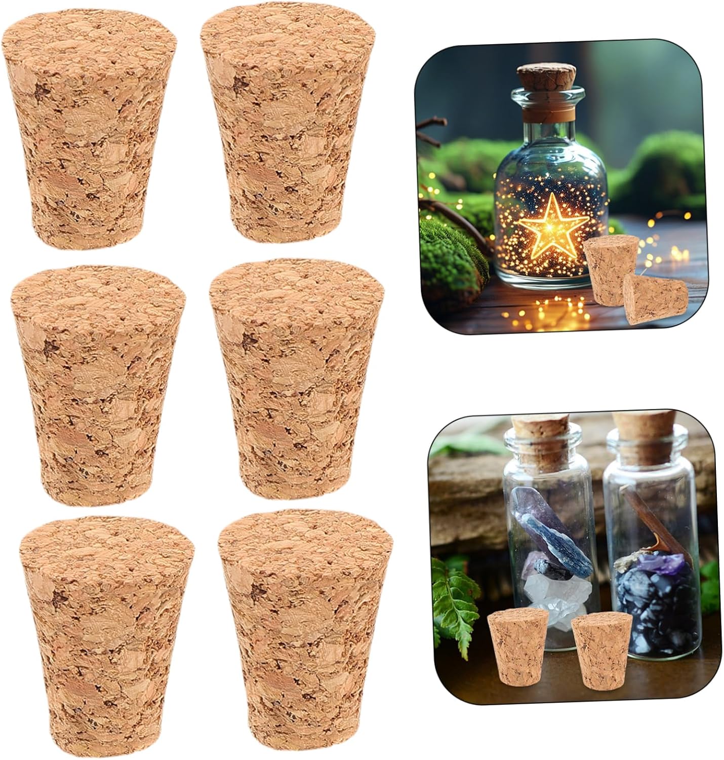 20pcs Tapered Wood Wine Bottle Stopper Replacement Corks