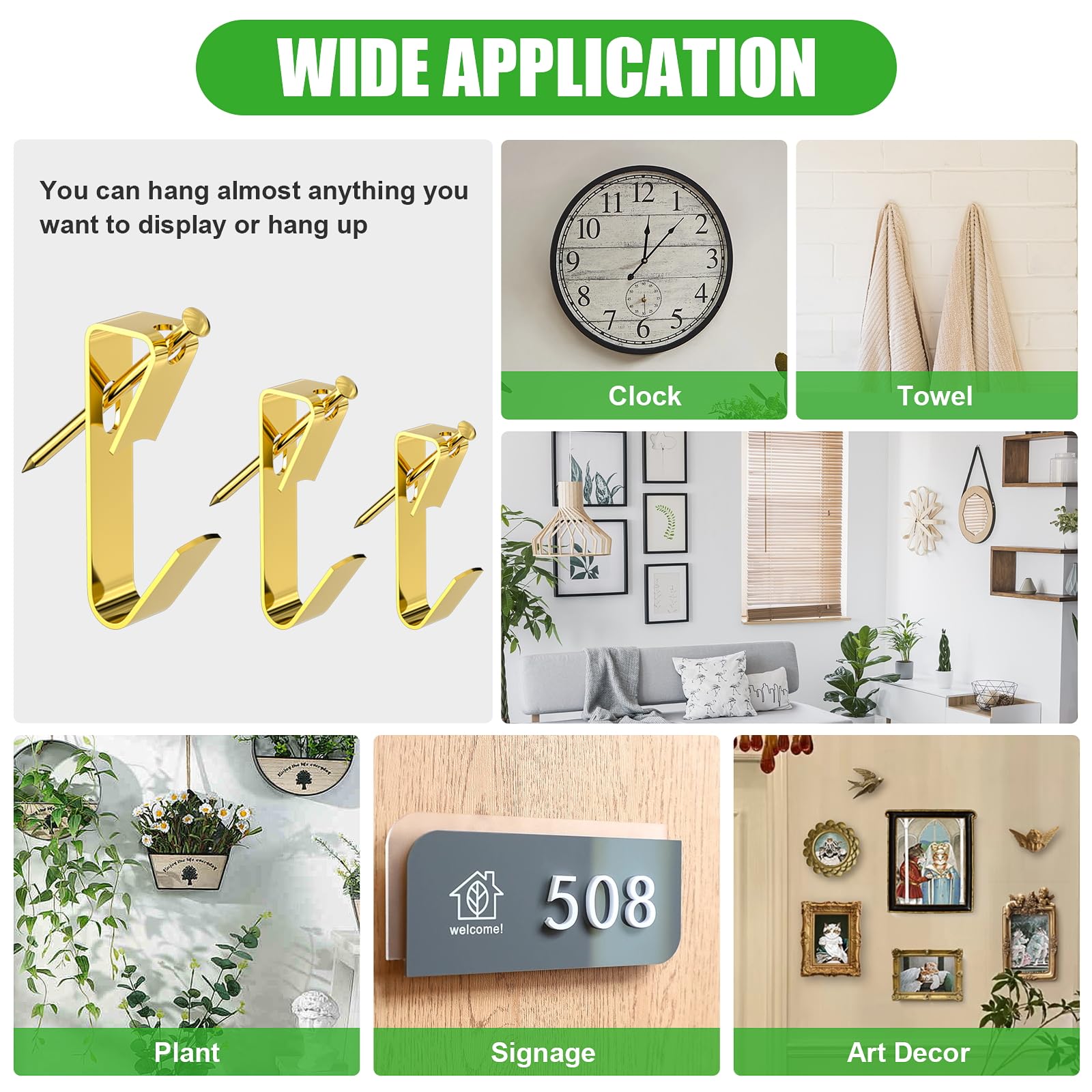 Picture Hanging Kit - Hooks & Nails for Walls -7