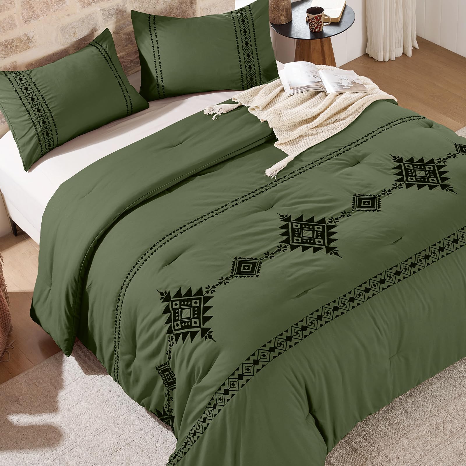 Boho Embroidered Comforter Set - Fall Pumpkin -12
