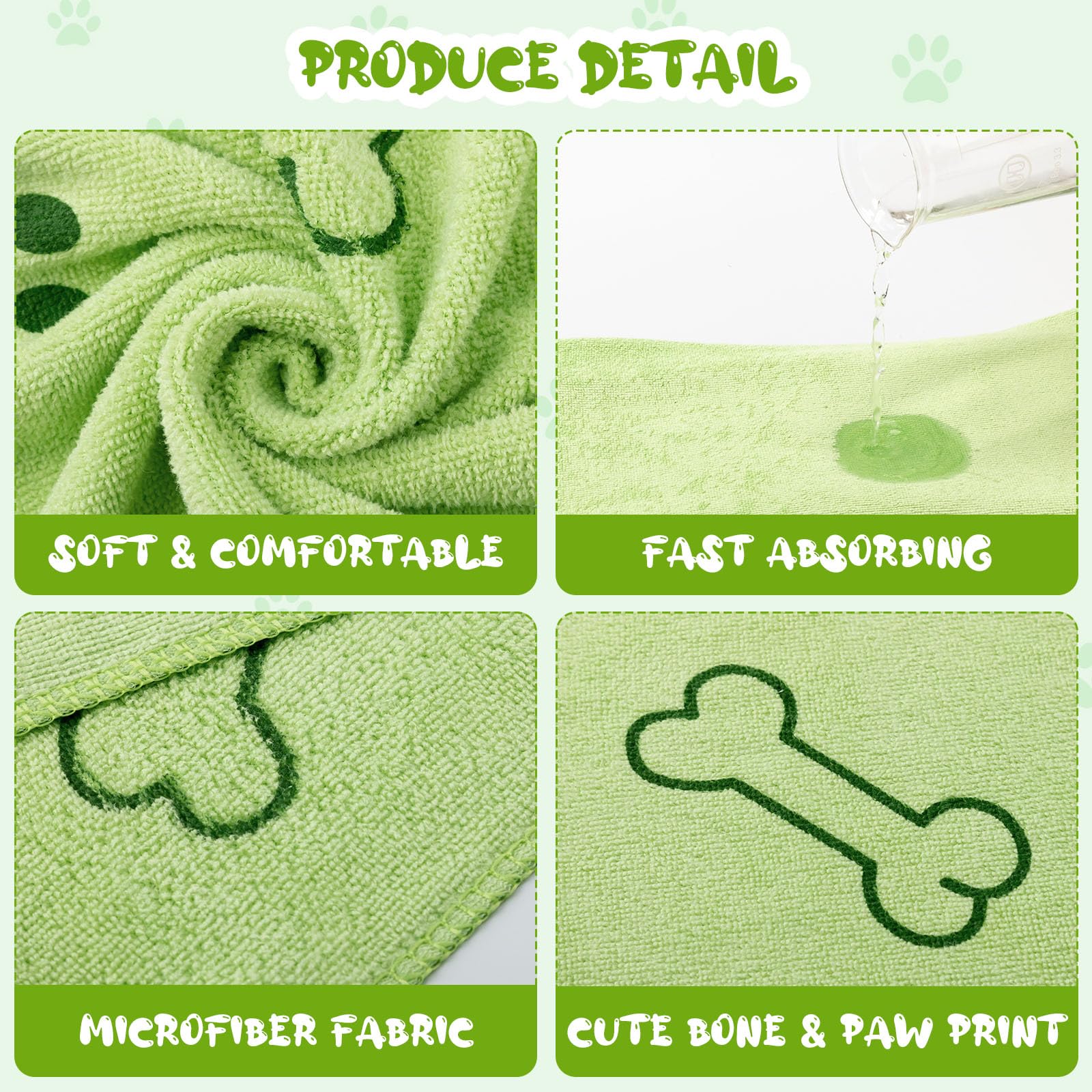 Tatuo 22 toallas para perros de secado de 20 x 40 pulgadas, toallas de baño para mascotas, toalla de microfibra absorbente de secado rápido, suministros de baño para cachorros, perros pequeños,