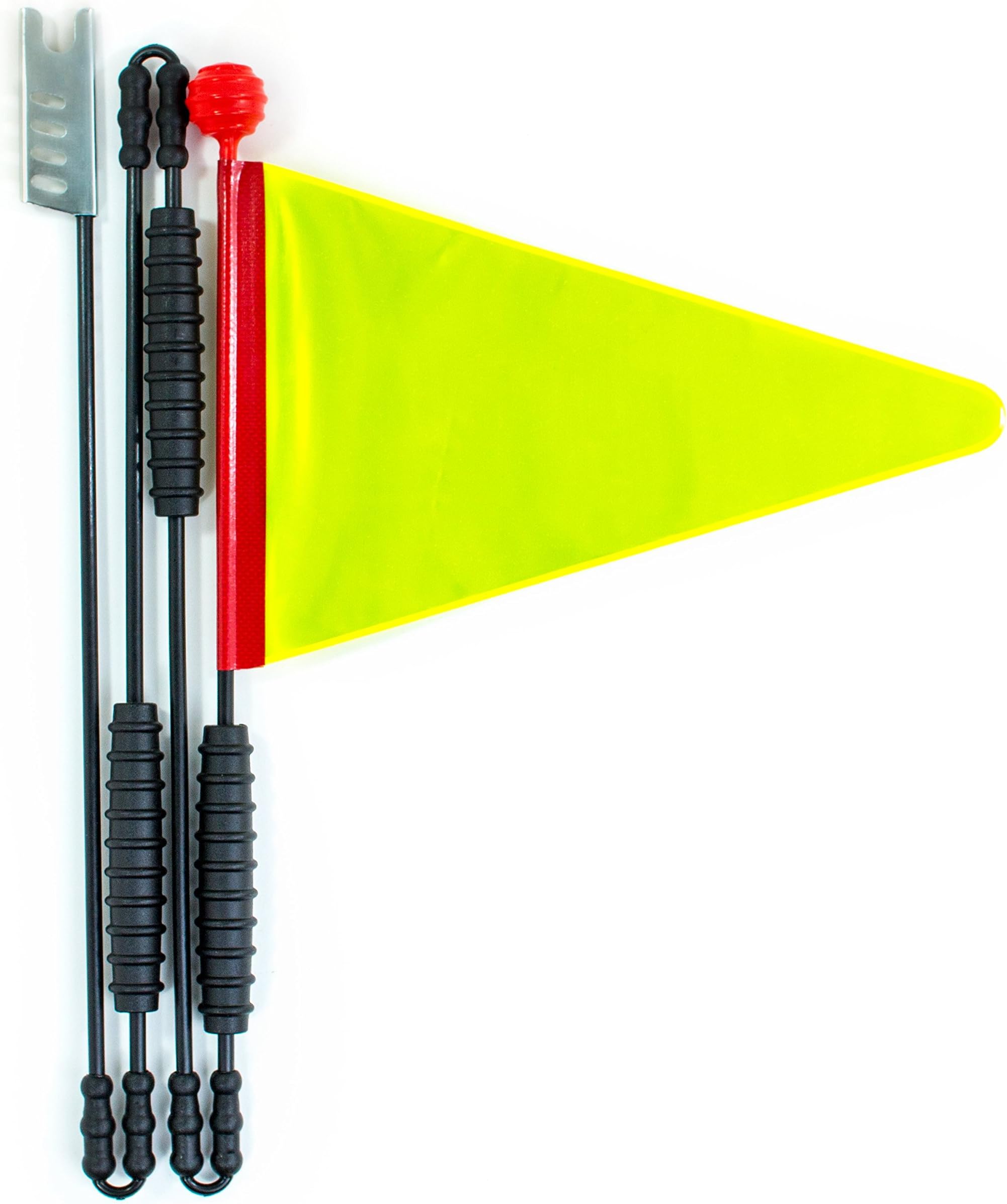 PIPROX Bike Safety Flag Pole | Cycley Bicycle Pennant for Kids | Neon Reflective High Visibility | 5.2 Feet | Four-Piece Set