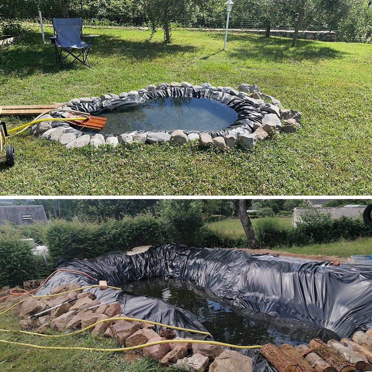 Revestimiento De Estanque 0,12 Mm De Espesor Lámina De Invernadero, Lámina De Construcción Lona Para Estanque De HDPE Negro 1x1 2x3 5x6 8x10 12x15M LáMina De Sellado Membrana ( Size : 5x8m/16x26ft )