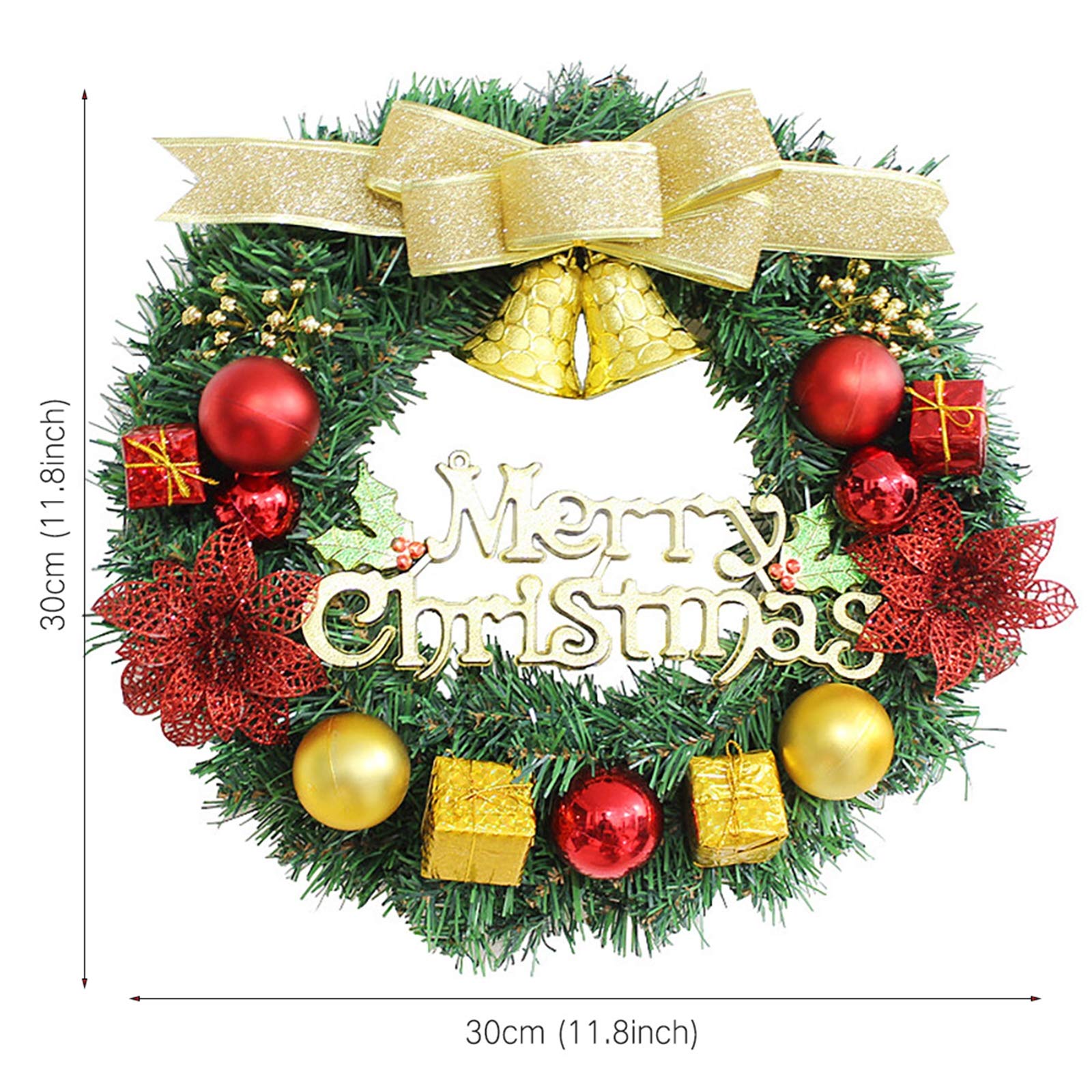 MIAOXIAO Weihnachten Kränze Dekoration Kreativ Türkranz Weihnacht Girlande Künstliche Weihnachtskranz Deko Christmas Wreath Weihnachtsgirlande Kränze Natürliche Girlande,A