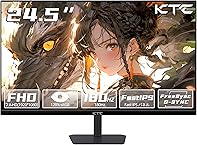 KTC 24.5インチゲーミングモニター Fast IPSパネル フルHD 1080P 非光沢ディスプレイ (180Hz, HDMI 2.0, DP 1.4, 低ブルーライト, フリッカーフリー, Adaptive Sync対応) 三年保証付き H25T7