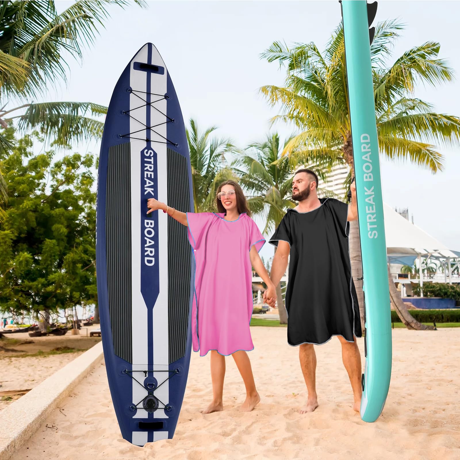 Poncho Surf, Poncho de Microfibra, Poncho Toalla Hombre, Secado Rápido, Poncho de Toalla con Capucha, Unisex, para NatacióN, Surf, Playa