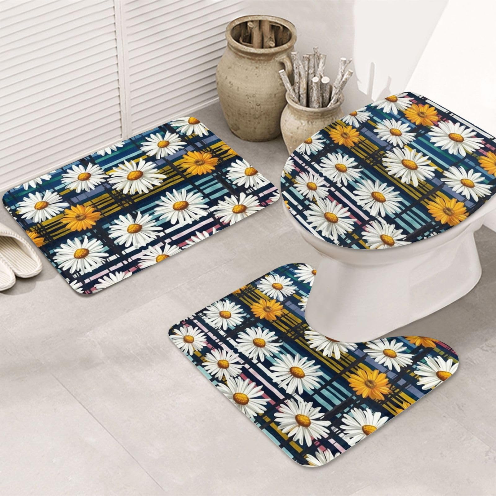 Tapis de bain antidérapant lot de 3 ultra absorbant et lavable en machine