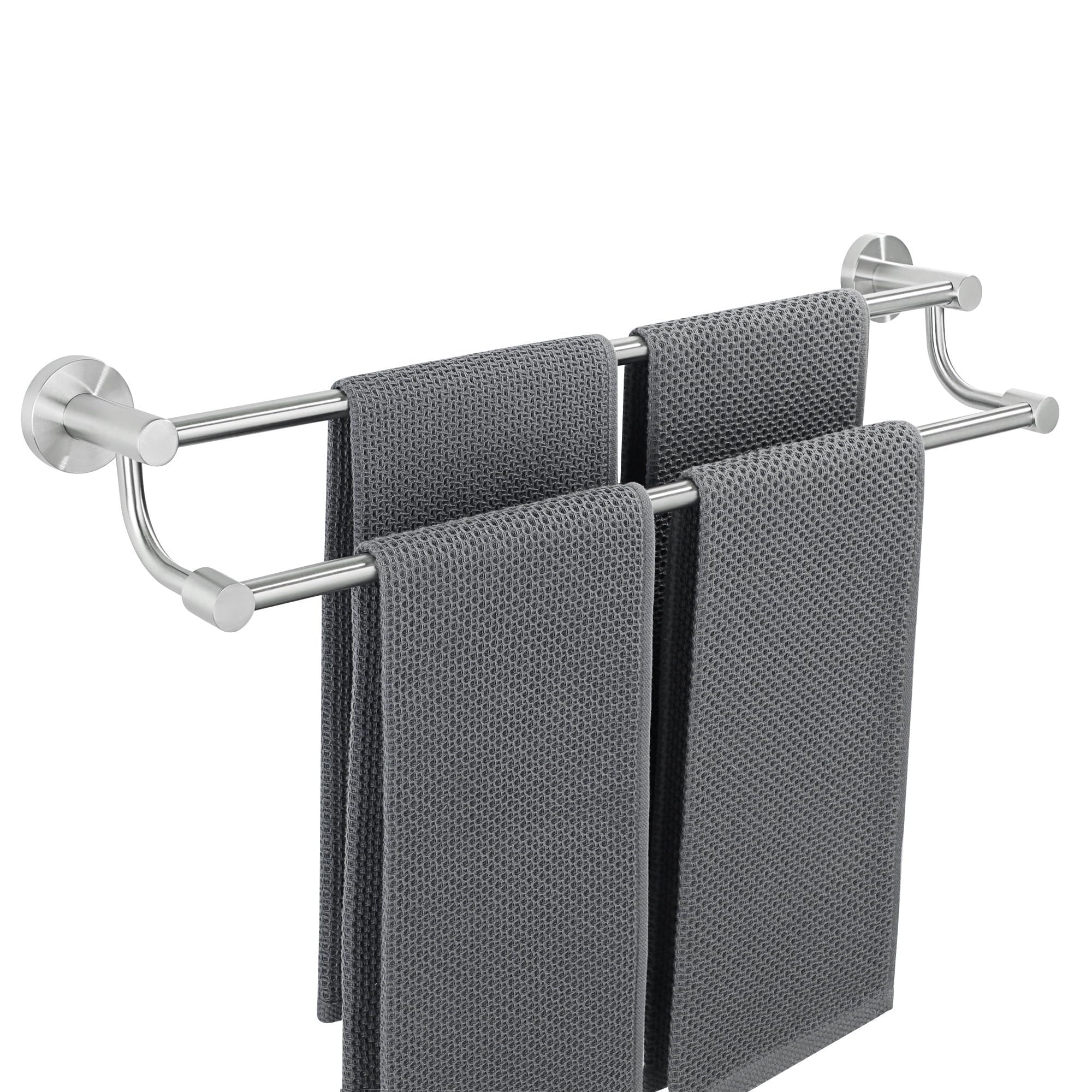 Alise Double Towel Bars,24 Inch Towel Rack for Bathroom, Wall Mount Towel Holder, Quick Drying Towel Hanger SUS304 Stainless Steel Towel Rail, Brushed