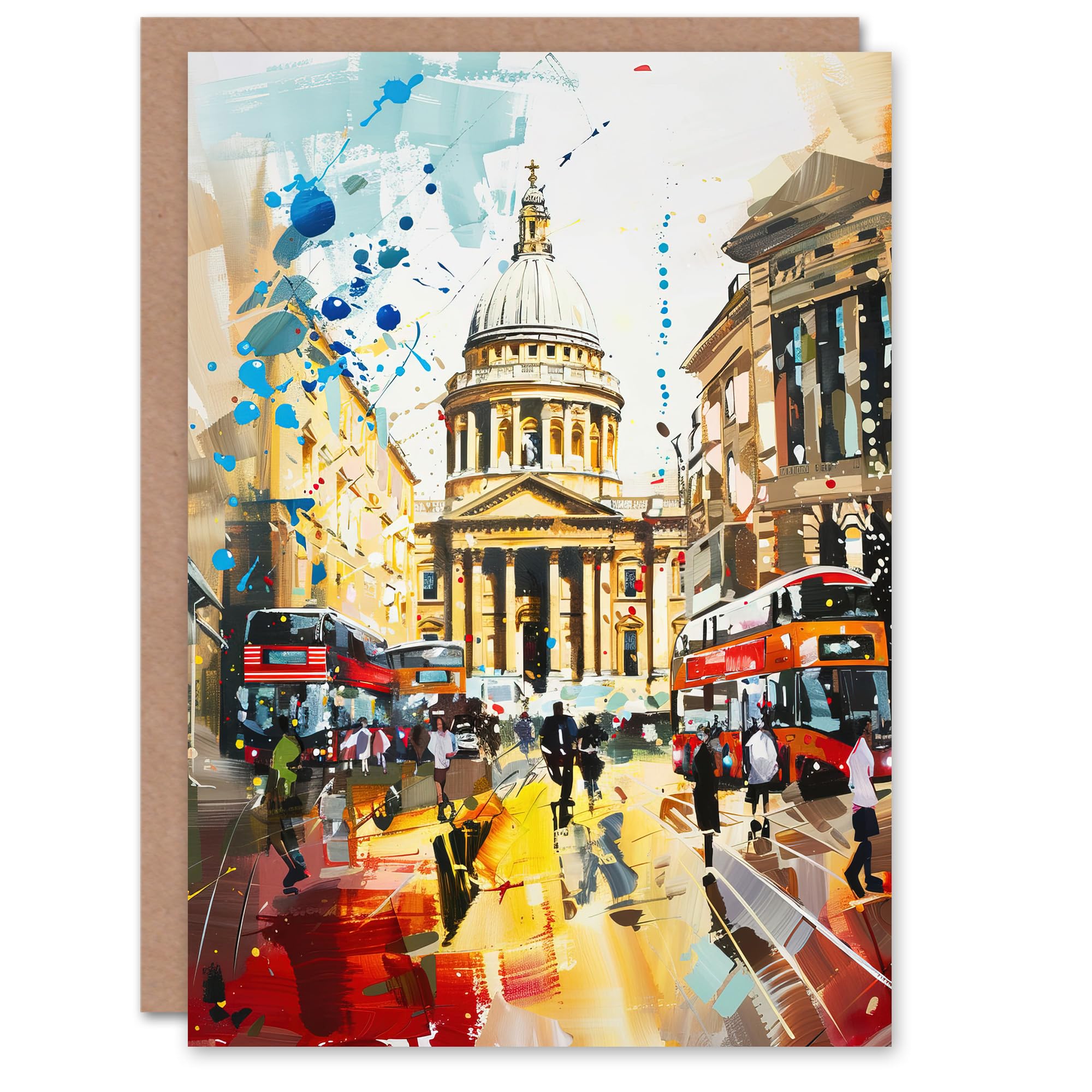 Artery8 Greeting Card St Pauls Cathedral London England Abstract Fun Blank For Him Or Her Art Birthday Card