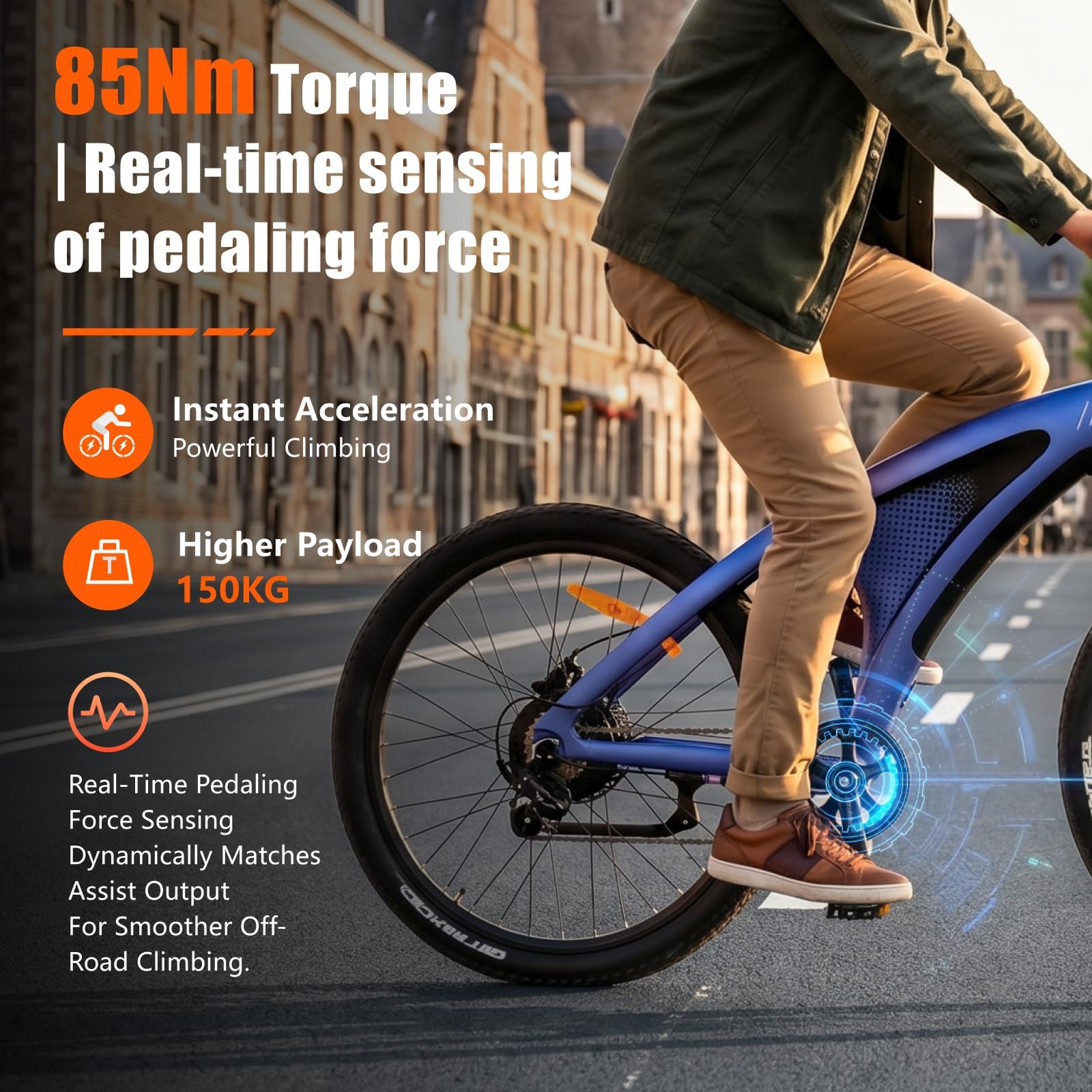 HX Q5 Shark Bicicleta Eléctrica Mountain Adulto para el Commuting, 27.5" EBike, 85 NM, 20Ah y 50-100 km, Amortiguador Delantero Regulable, Freno de Disco Hidráulico, Bici Eléctrica para Ciclismo