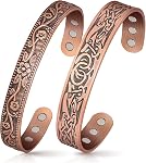 Anneau de drainage lymphatique & Bracelet en cuivre pour femmes, Anneau de détox magnétique et Bracelet de cuivre magnétique, 100% Cadeau de bijoux en cuivre pur solide