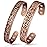 Lymph Drainage Magnetic Copper Bracelet: Magnetic Bracelets for Women & Men, Lymph Detox Bracelet with 6 Magnets - Jewelry Gift Set for Couples