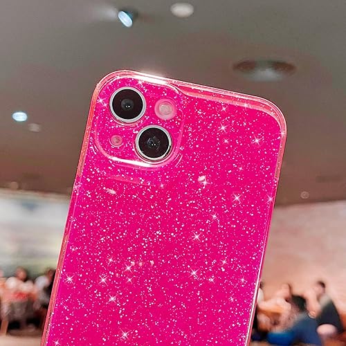 Miniatura 4 de Compatible con iPhone 13 Funda de 15.49 cm, Color Neón Brillante, Funda delgada y delicada con purpurina y brillantes, Funda de silicona con