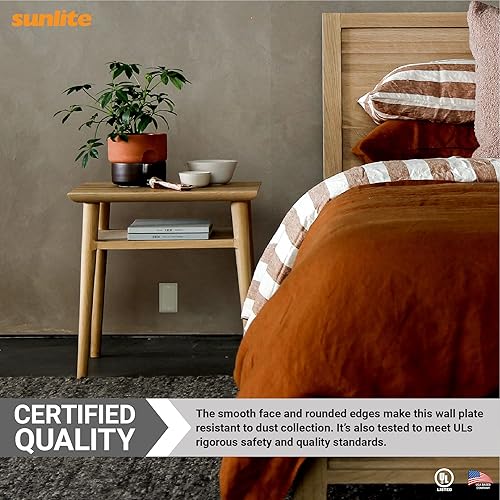 Miniatura 9 de Sunlite 40921-SU - Paquete de 12 placas para interruptor y receptáculo en blanco de 1 banda, acero, metal, tamaño estándar de 4.5 x 2.8 pulgadas,
