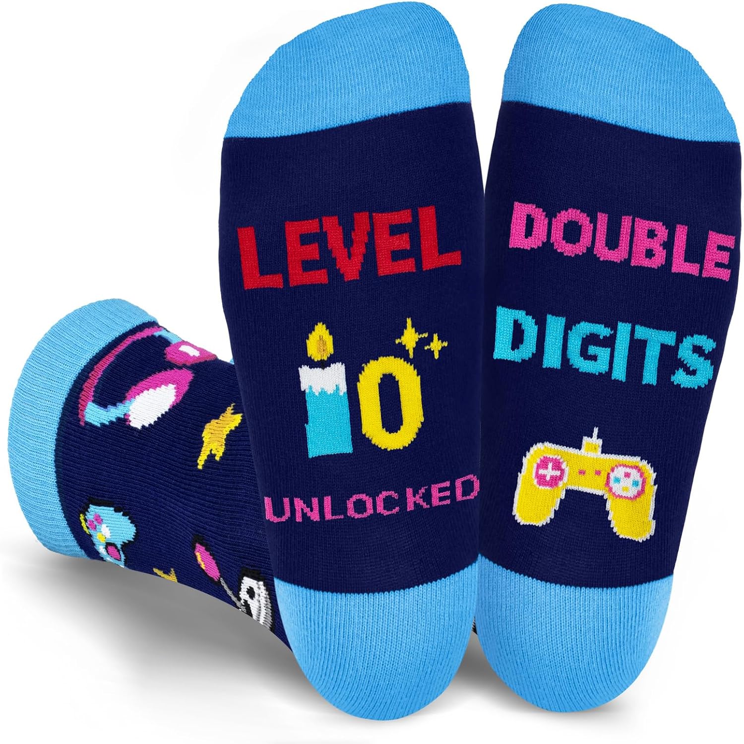 Birthday Gifts for Boys Age 10-13, Gamer Socks for 10 11 12 13 Year Old Boys, Tween Boy Birthday Gift Ideas Party Decorations