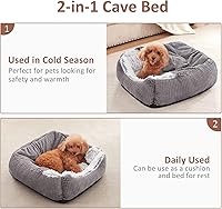 Vista 5 de MIXJOY Dog Beds for Medium Large Small Dogs, Rectangle Cave Hooded Blanket Puppy Bed, Luxury Orthopedic Cat Beds for Indoor Cats, Warmth and Machine