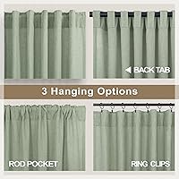 Vista 80 de Orange Linen Curtains 72 Inch Length for Living Room 2 Panels Set Back Tab Loop Pocket Semi Sheer Copper Brown Burnt Orange Curtains for Bedroom