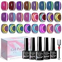 Vista 9 de Juego de esmaltes de uñas de gel de ojo de gato 9D con imán, 12 colores, esmalte de gel magnético de ojo de gato, efecto de galaxia camaleón