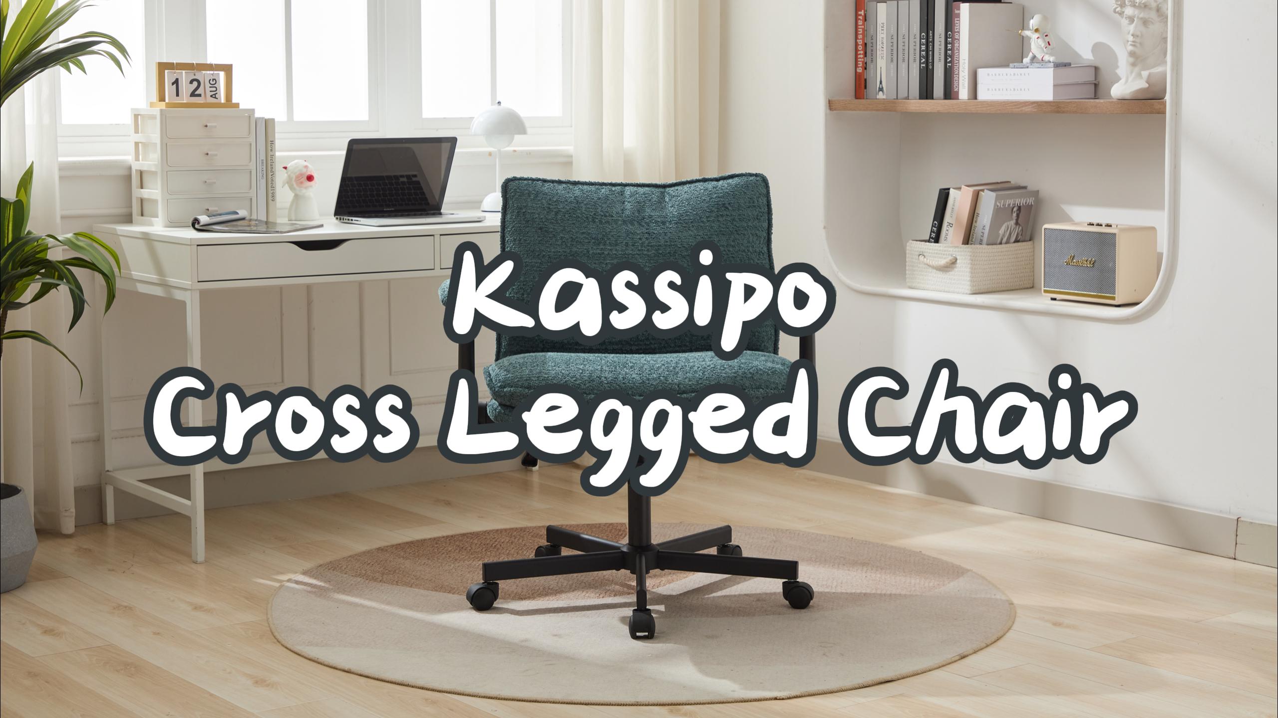 Amazon.com: Kassipo Criss Cross Legged Office Chair with Wheels