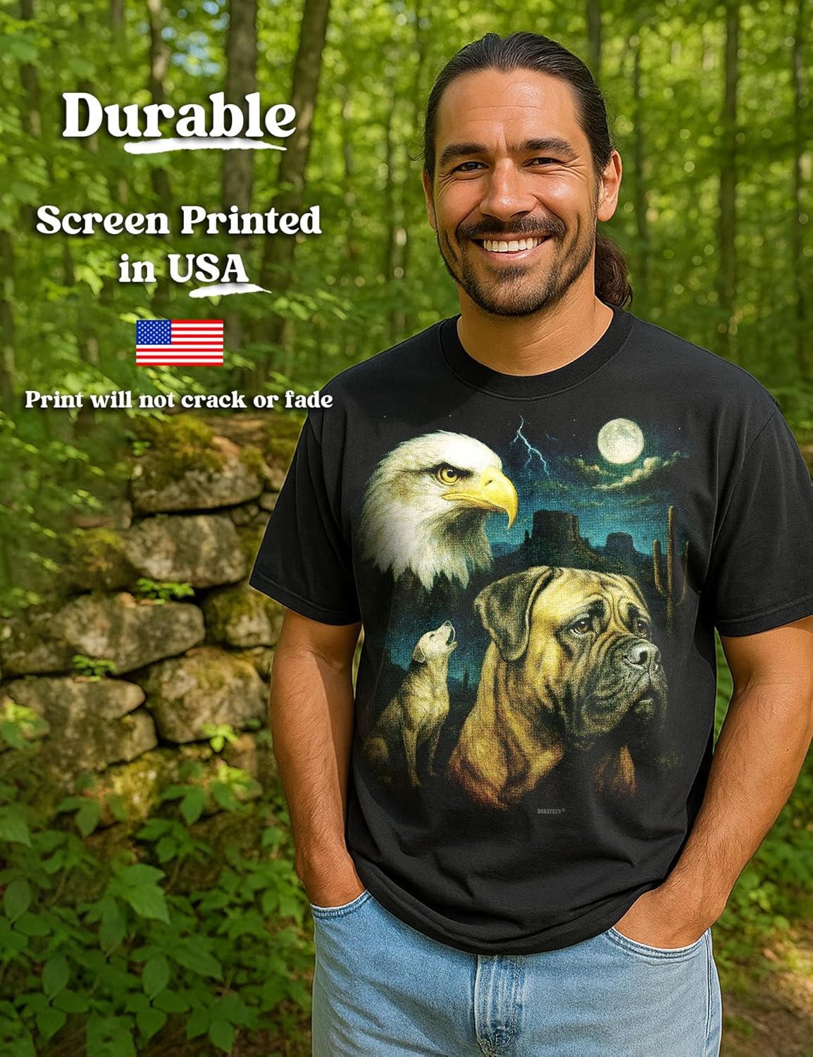 Majestic Dog Artwork Premium Black T-Shirt for Men & Women - Image 5