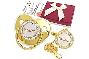 Personalized Gold Pacifier and Clip Set for Cherished Memories