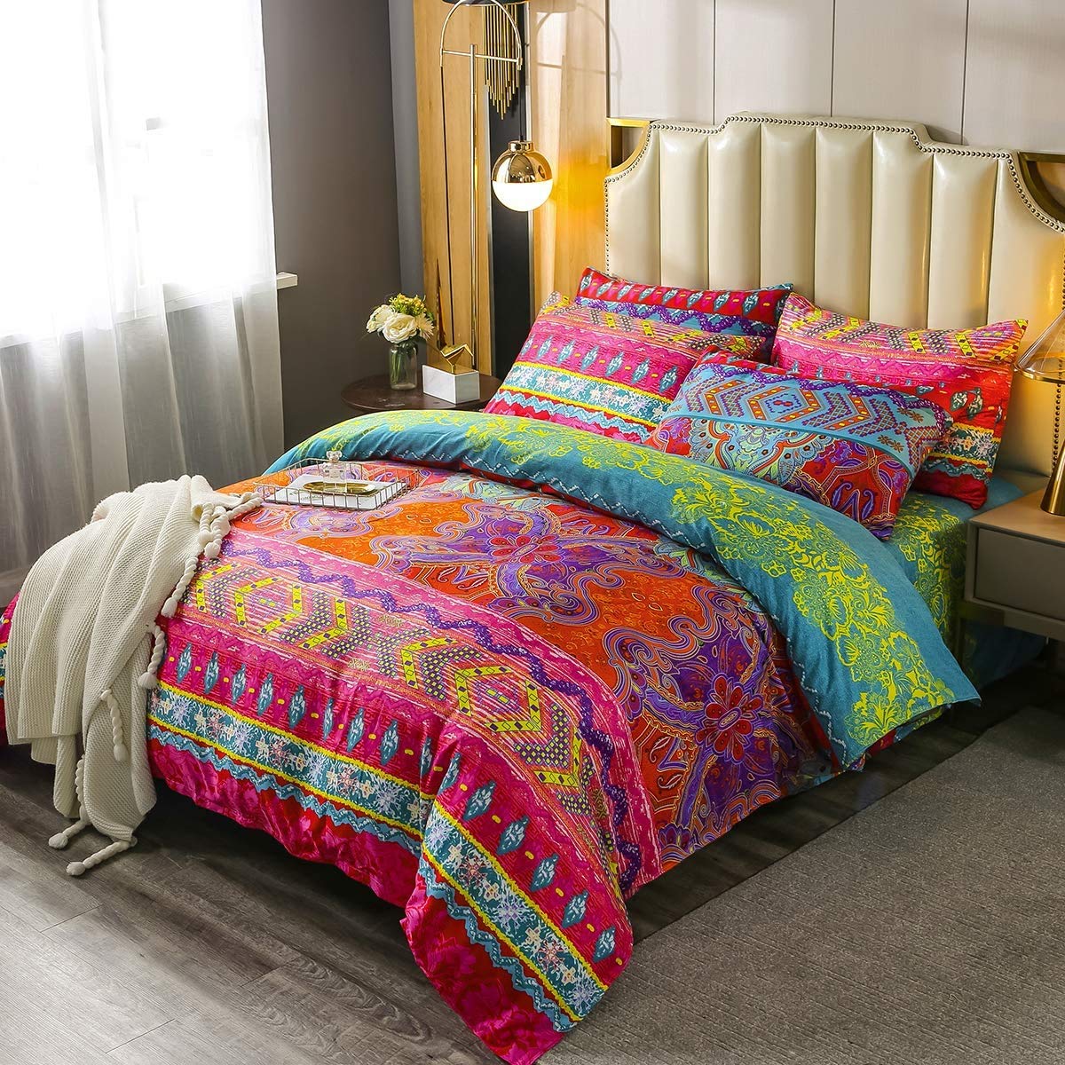 Housse de couette hippie chic pour créer une ambiance de chambre cocooning et chaleureuse