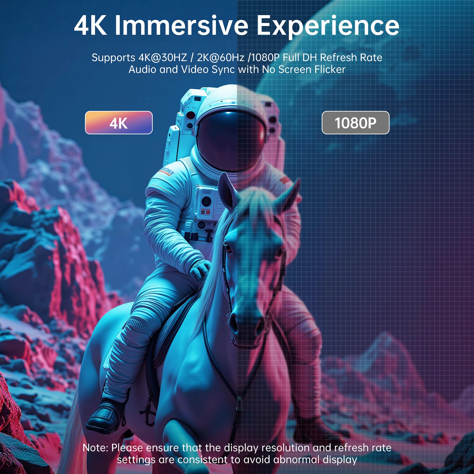 Câble HDMI 4K de 2 m, certifié ultra haut débit, câble tressé 4K @ 60 Hz, DTS:X, HDCP 2.2 et 2.3, HDR 10 compatible avec Roku TV/PS5/HDTV