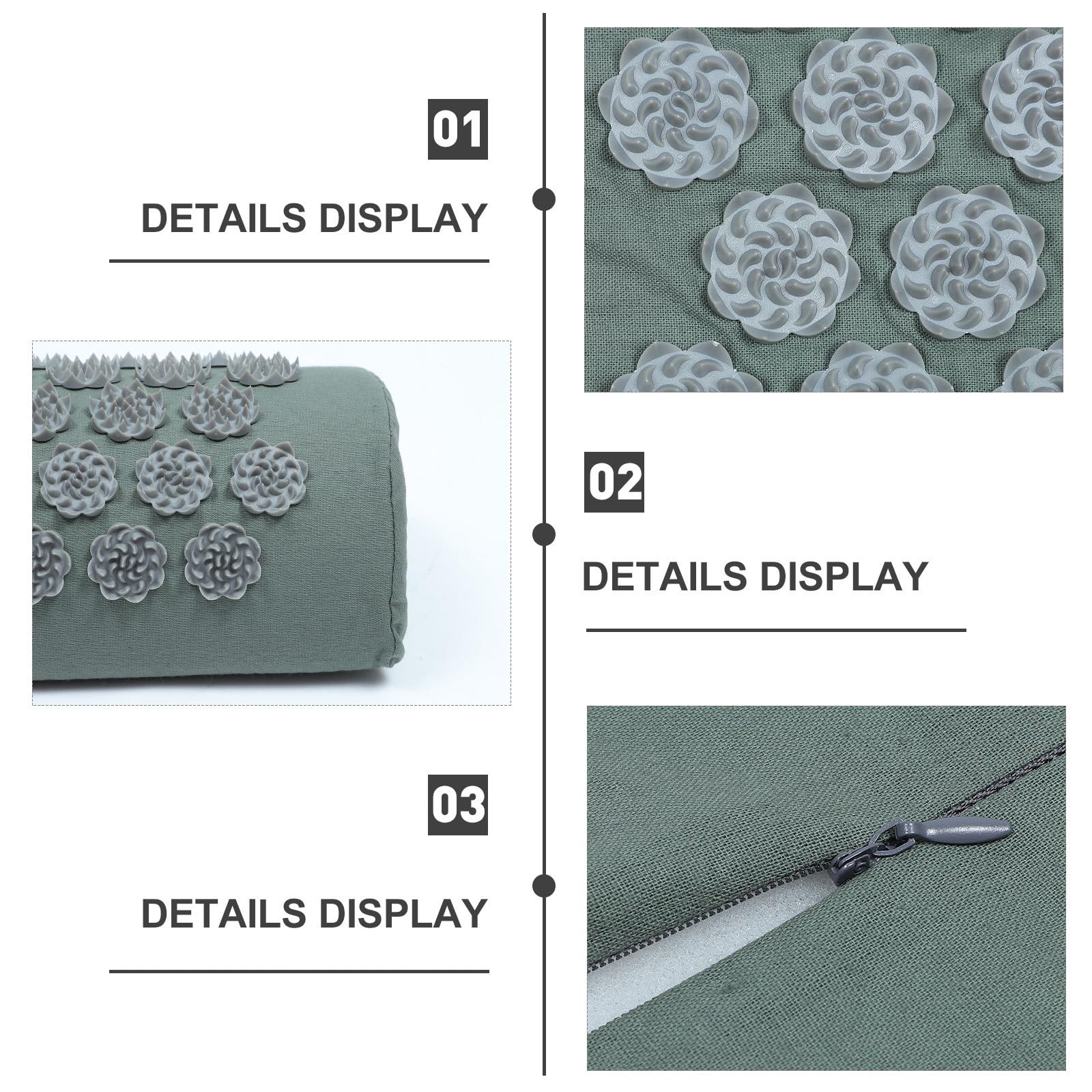 Gatuida Tapis de Massage par Acupression pour Soulager Douleurs Musculaires 2 Pièces en Coton Accessoires D'acupuncture avec Coussin Pliable et Tapis Antidérapant avec Paquet
