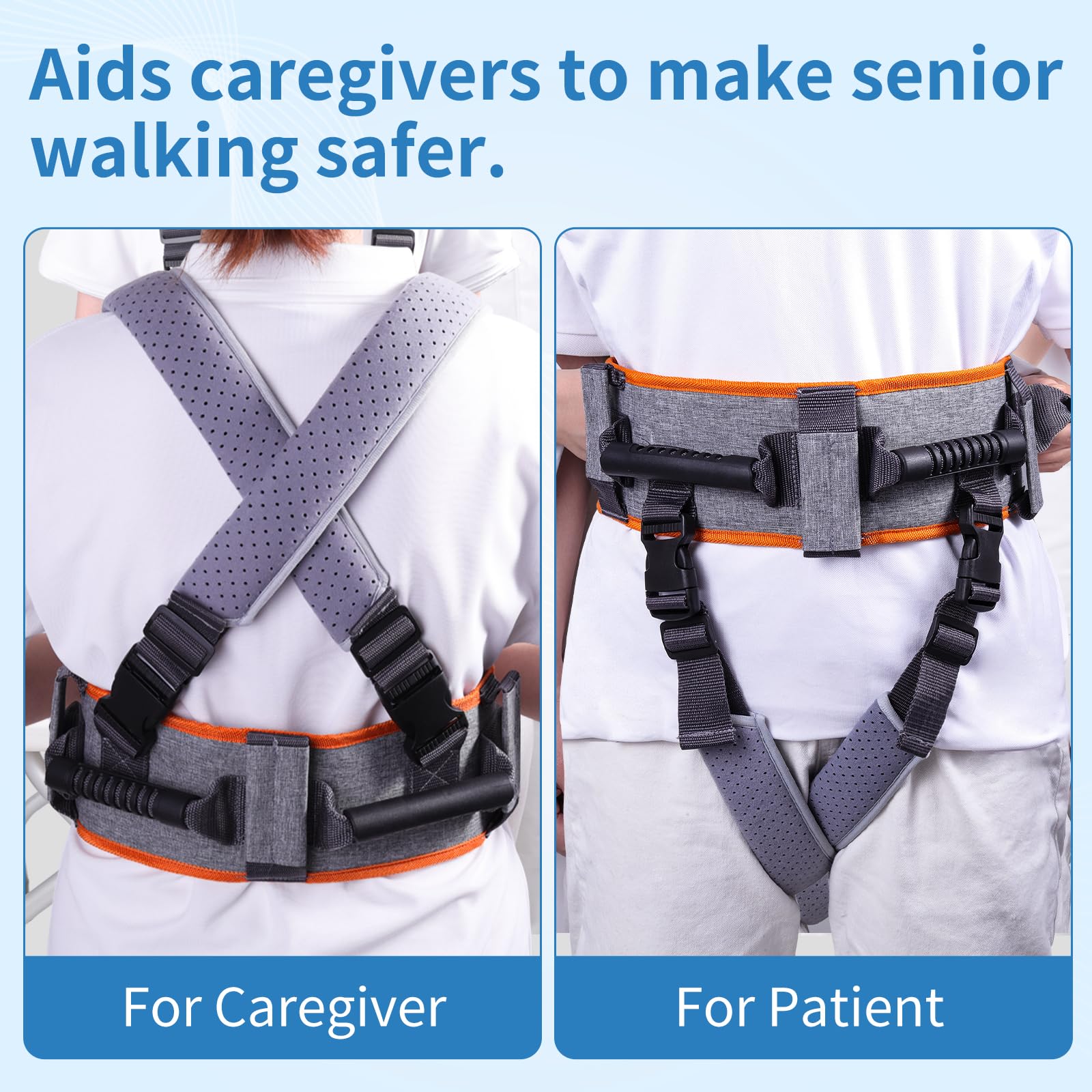 lefeke Gait Belt Transfer Belt for Seniors with 7 Handles
